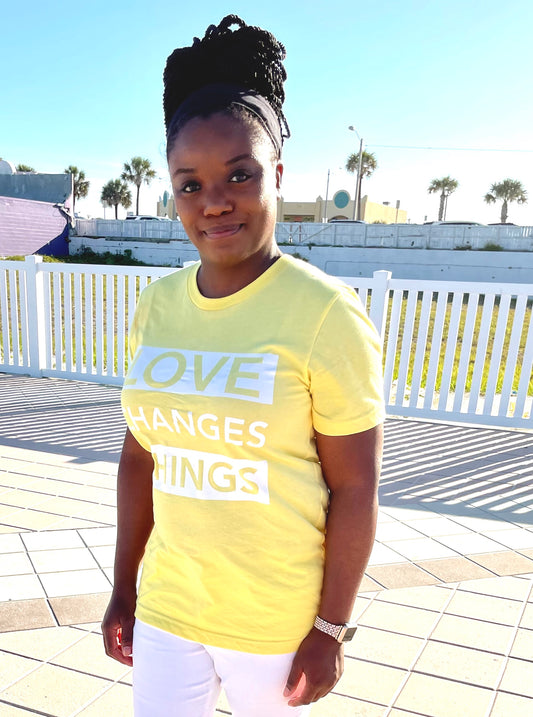 Love Changes Things Signature Tee - Yellow