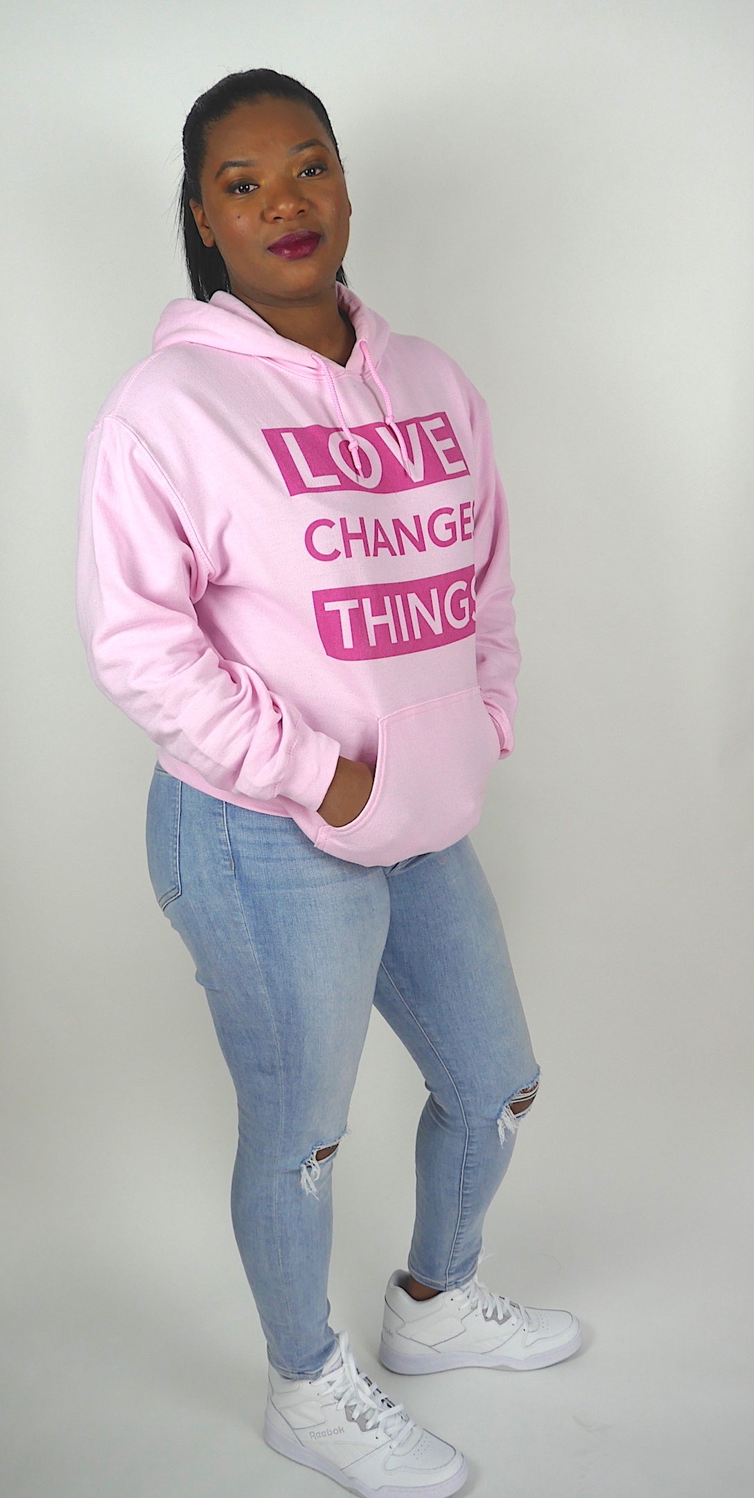 Love Changes Things Pullover Hoodie - Pink