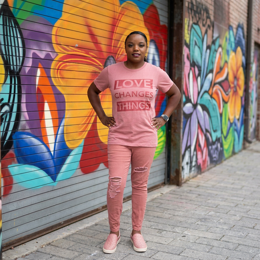 Love Changes Things UNISEX Signature Tee - Mauve