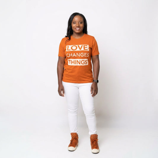 Love Changes Things Signature Tee - Burnt Orange