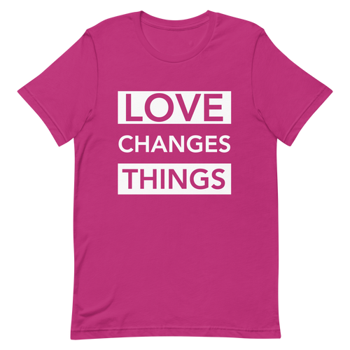 Love Changes Things Signature Tee - Hot Pink