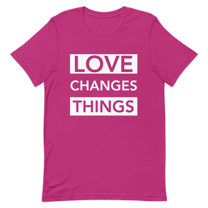 Love Changes Things Signature Tee - Hot Pink