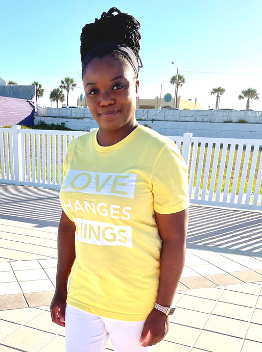 Love Changes Things UNISEX Signature Tee - Yellow