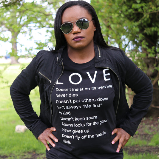 The Love Statement Tee  - Black