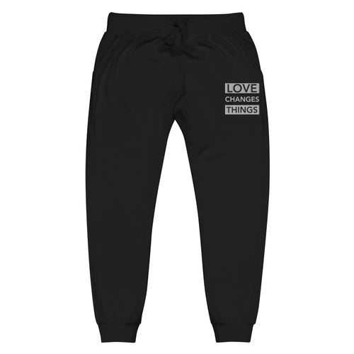 Love Changes Things Slim Fit Joggers - Embroidered - Black