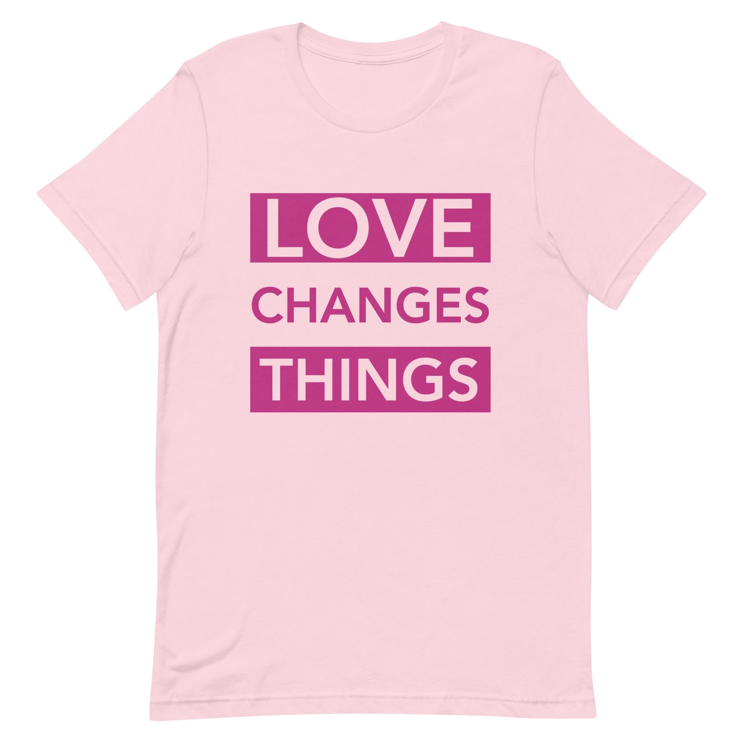 Love Changes Things UNISEX Signature Tee - Soft Pink