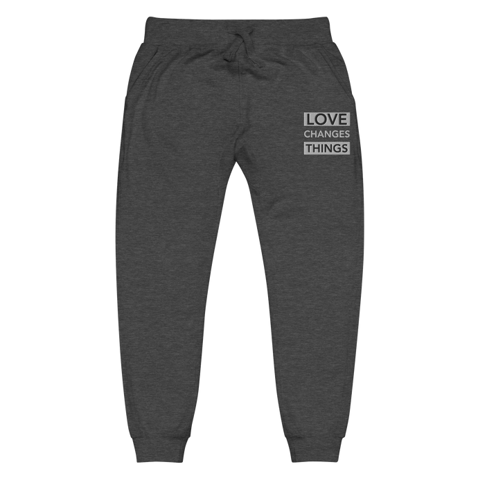 Love Changes Things Slim Fit Joggers - Embroidered - Charcoal