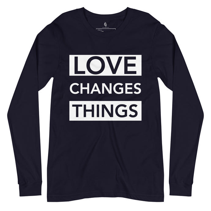 Love Changes Things Long Sleeve - Navy Blue