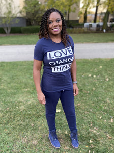 Love Changes Things UNISEX Signature Tee - Navy Blue