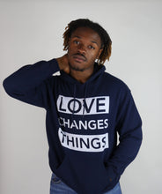 Load image into Gallery viewer, Love Changes Things Pullover Hoodie - Navy Blue