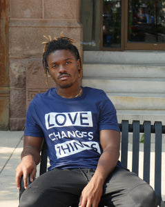 Love Changes Things UNISEX Signature Tee - Navy Blue